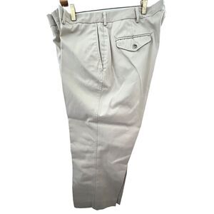 Land's End Mens 38 Long Beige Slacks 4 Pockets Flat Front Chino Casual Pants